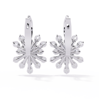 Boucles d'oreilles à fermoir Starburst Triple Diamant Taillé en laboratoire Or massif 14K CVD/HPHT Perçées au laser Classiques pour femme Certifiées IGI
