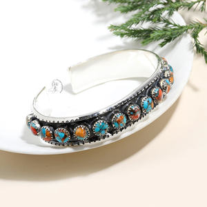 Brazalete turquesa de ostra de Plata de Ley 925 sólida de calidad fina, regalo de joyería hecho a mano, ropa de fiesta Unisex para mujer - Product Image 3