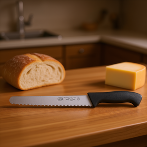 มีดครัวสแตนเลส Skin 302224 ขนาด 24 ซม. สีดำโครเมียม สำหรับหั่นขนมปังและชีส ใช้ในครัวเรือน - Product Image 3