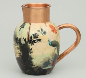Peacock Design Copper Jug Set With Natural Antibacterial Properties Keep the Peacock Copper Jug Set Handy on Your <b>Desk</b> - Product Image 5