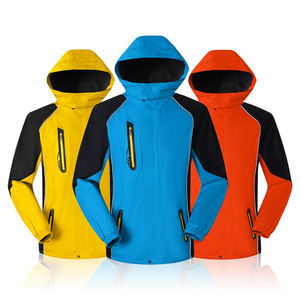 Chaquetas de exterior de talla grande impermeables de alta calidad para invierno, rayas reflectantes transpirables, diseño de retazos resistentes al frío - Product Image 1