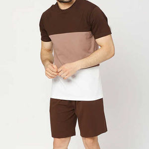 Men's Custom Logo Summer Training Set Breathable Solid <b>Black</b> T Shirt and <b>Shorts</b> with Casual Design - Product Image 6