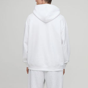 เสื้อฮู้ดดี้ผู้ชายแบบเรียบง่าย ผ้าฟลีซคอตตอน 100% พิมพ์ลายโลโก้ด้วยเทคนิค DTG คุณภาพสูง ผลิตตามสั่ง ขายส่งปี 2025 - Product Image 3