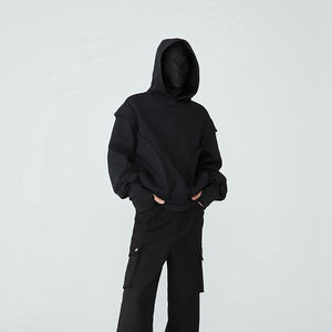 Sweat à capuche en détresse Vintage Crewneck hommes lavage à l'acide avec impression personnalisée graphique 100% coton automne sweats à capuche surdimensionnés - Product Image 5