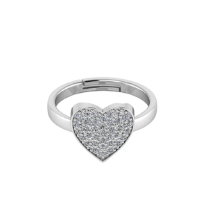 Bague en diamant élégante en forme de coeur pour femmes bijoux en argent plaqué cadeau pour filles bague de proposition de fiançailles à la mode - Product Image 3