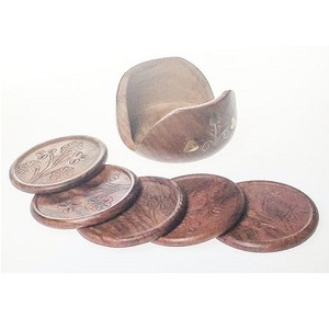 Posavasos redondo de estilo de tendencia caliente, taza de madera al por mayor para hoteles, restaurantes, decoración del hogar, posavasos de madera de STAR CRAFTS INDIA - Product Image 1