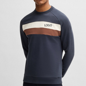 Sweat-shirt pour homme en tissu éponge de coton, coupe décontractée, prix d'usine 2026, avec design à blocs de couleur et logo personnalisé, décontracté - Product Image 1