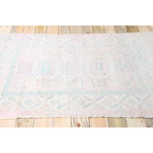 Tapis turc vintage 4,1 x 6,4 pieds, tapis de sol, tapis en laine rose - Product Image 3