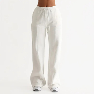 Pantalon décontracté pour femme de haute qualité, nouveau modèle 2026, confortable, à devant plat, écologique, taille haute élastique, jambe droite - Product Image 2