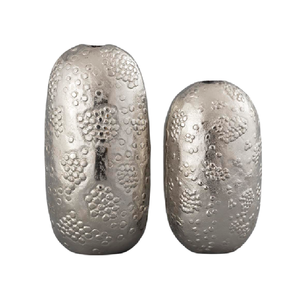 Jarra de Metal sólido de plata moderna hecha a mano, jarrón de suelo de estilo costero, ventana de boda, jarrón decorativo de hierbas para el hogar, decoración terminada - Product Image 1