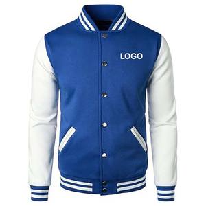 Chaqueta universitaria de cuero de lana de alta calidad para hombre, diseño personalizado, logotipo bordado, botón, bolsillo, lona de béisbol de invierno - Product Image 1