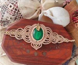 Beau mélange rond pierres précieuses mélange fil avec petites perles en laiton macramé Bracelet bijoux faits à la main pour cadeau de jour de l'amitié - Product Image 3