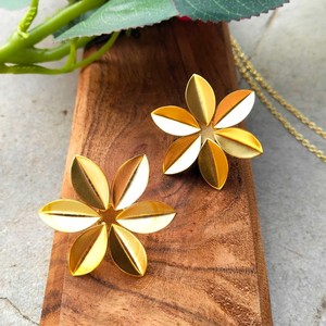 Boucles d'oreilles de luxe haut de gamme pour femme en laiton, tendance, géométriques, plaquées or, serties clos, polyvalentes, clous floraux pour fiançailles - Product Image 1