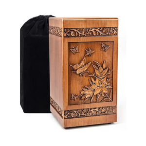 Urnes en bois faites à la main pour cendres humaines adulte mâle femelle gravé papillon urne funéraire urne décorative enterrement - Product Image 1