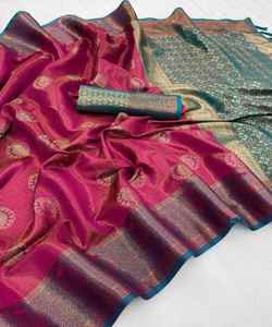 Saree de mariage à bas prix en velours et dentelle - Product Image 3