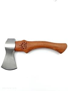 Hand Forged Industrial Bearded Head Hatchet High Carbon Steel <b>Wood</b> Working Camping <b>Axe</b> Leather Sheath Custom OEM Handmade <b>Axe</b> - Product Image 3