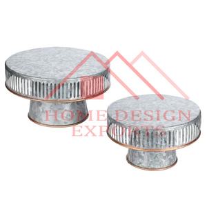2025 Venta caliente último diseño 2 piezas Metal galvanizado Pedestal Cake Stand - Product Image 3