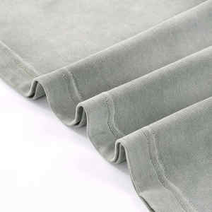 Camiseta corta de punto ligero de gran tamaño con cuello redondo de algodón 100% para hombre con estampado de bambú sólido personalizable - Product Image 4