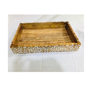 Plateaux de service vintage de haute qualité, plateaux décoratifs de table fabriqués avec des plats de service en nacre - Product Image 3