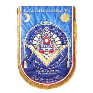Top qualité vente grand drapeau personnalisé fait à la main maître maçon bleu Lodge bannière bleu broderie personnalisée - Product Image 1