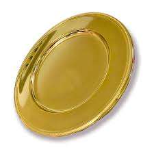 Assiette de Restaurant en laiton pur au Design moderne, assiette ronde blanche en porcelaine, assiettes de chargeur en gros pour - Product Image 6