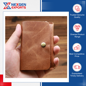 El Mejor Exportador de la India Vende Tarjeteros de Cuero Genuino para Hombre de Estilo Vintage y Calidad Superior con Cierre de Hebilla, el Mejor del Mercado - Product Image 3