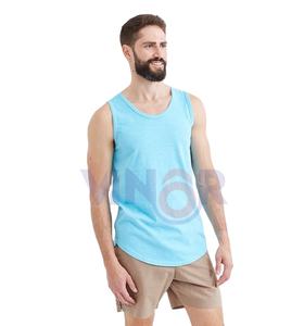 Haute qualité respirant séchage rapide hommes femmes été Gym débardeur solide blanc coton tricoté col rond unisexe entraînement - Product Image 2