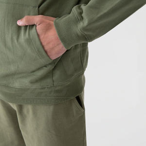 Conjunto de Sudadera con Capucha y Pantalones Cortos de Algodón 100% Transpirable para Hombre, Color Sólido, Última Moda de Invierno - Product Image 6