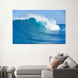 Décoration élégante vue sur l'océan : œuvre d'art imprimée sur toile - Art mural en verre Big Wave, toile enveloppée 1P - Product Image 1