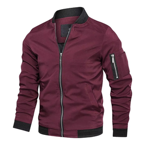 Men's Trendy Winter <b>Baseball</b> <b>Bomber</b> <b>Jacket</b> Custom Color Satin with Stand Collar and Zipper Top Selling Windproof Design - Product Image 4