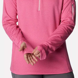 OEM ระเหิดพิมพ์ทําเองผู้หญิงซิปเนื้อ Top ใหม่ปกติ Fit ผู้หญิงสไตล์ครึ่ง Zip เสื้อ - Product Image 5