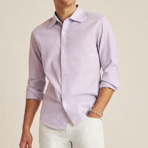 Chemise habillée pour homme en coton 100% anti-boulochage, durable, à manches courtes, style urbain printemps, haute qualité, vente en gros - Product Image 4