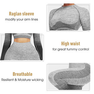 Séchage rapide et respirant Gym Wear femmes 3 pièces Yoga ensemble professionnel fabriqué en usine sans couture Gym vêtements de sport femmes Yoga ensembles - Product Image 3