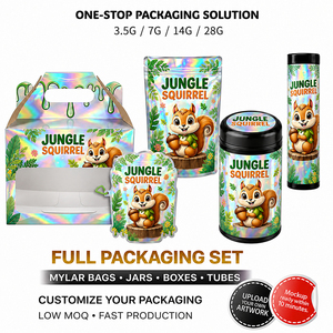 Custom Printed Special Shape Mylar Bags With <b>Jar</b> and Box Full Packaging Set Resealable Smell Proof Pouch - Product Image 1