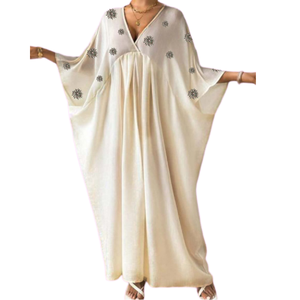 Kaftan bordado hermoso más de moda, ropa tradicional islámica de Dubái, caftán de Color marfil de alta calidad - Product Image 5