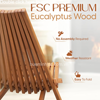 Chaise de pêche en bois d'acacia de haute qualité vietnamienne pour jardin, serre, facile à assembler, respectueuse de l'environnement