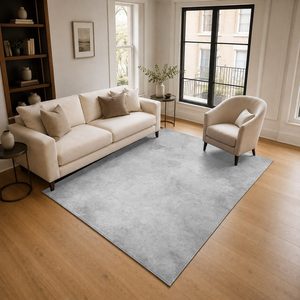 Alfombra de Área Chenille Lavable a Máquina, Antideslizante, con Estampado Digital Oriental Tradicional en Gris Plateado, Modelo LXDP-0444 de RUGS DEPOT, Venta al Por Mayor - Product Image 2