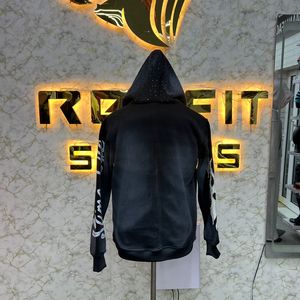 Sudadera con Capucha y Cremallera Personalizada, Chaqueta con Cremallera y Pedrería, Lavado Ácido, Estilo Vintage, Sudadera de Forro Polar para Hombre, Ropa Urbana - Product Image 5