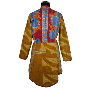 Vestes en coton imprimées à manches longues réversibles Kantha Worked pour dames et hommes Vestes longues et authentiques en coton 100% Kantha pour travail à la main - Product Image 5