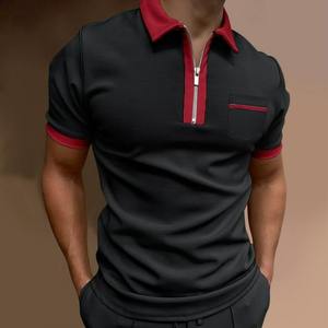 Nueva camiseta de polo hecha a medida para hombre, camisa de bloque de color de trabajo de manga corta de tela de último diseño - Product Image 5