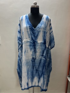 Maillot de bain une pièce court pour femme grande taille, modeste, tie-dye, avec cordon de serrage réglable, 100% rayonne, pour la plage, les vacances, les soirées et les cocktails - Product Image 4