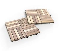 Meilleur prix, style moderne, dalles de terrasse en bois d'acacia 300x300x24mm, finition huile lisse, sans nœuds morts, applications extérieures, 1 an de garantie