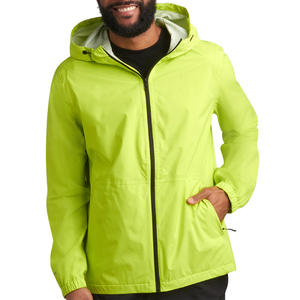 Veste de randonnée personnalisée de couleur unie, coupe-vent, poignets ajustables, vêtements de sécurité, veste de randonnée imperméable à capuche - Product Image 6