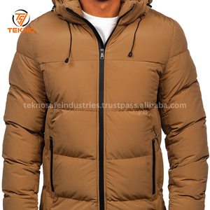 แจ็กเก็ตขนเป็ดมีฮู้ดสำหรับผู้ชายสีน้ำตาลแห้งเร็วแจ็คเก็ตขนเป็ดแบบสั้นใส่สบายสำหรับฤดูหนาว - Product Image 3
