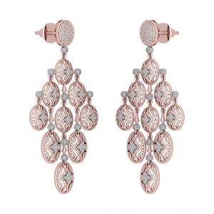 Elegantes pendientes Hip Hop chapados en oro y plata con certificación EGL para mujeres para uso diario y ocasiones especiales - Product Image 3