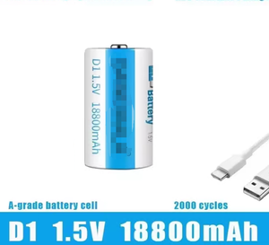 1.5V 18800mAh <b>C</b>-Type USB <b>Rechargeable</b> D1 Lipo LR20 Lithium Polymer <b>Battery</b>-Fast Charging Via USB-<b>C</b> Cable - Product Image 4