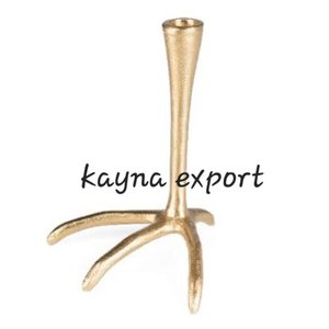 Support de bougie artisanal en métal plaqué or, style bois de cerf, écologique, décoration de la maison, décoration de table pour les événements de Noël - Product Image 5