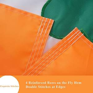 Drapeau indien brodé de qualité supérieure USA TOP FLAGSINC, tricolore national indien, 3x5 pieds, rayures cousues, robuste pour l'extérieur avec œillets en laiton - Product Image 3