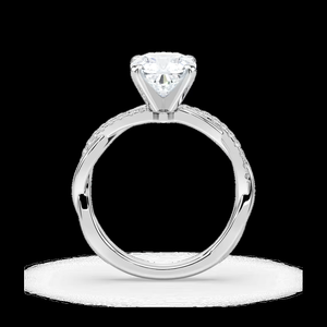 แหวนหมั้นเพชรทรงคุชชั่น 1.10 กะรัต ผลิตในห้องปฏิบัติการ ได้รับการรับรองจาก IGI ตัวเรือนทองคำแท้ 14k ดีไซน์เกลียว - Product Image 3