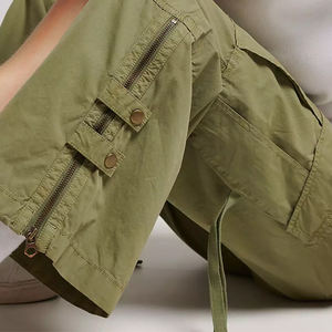 Streetwear élégant pantalon Cargo taille haute pantalon décontracté ample personnalisé pantalon Cargo jambe droite pour les femmes - Product Image 6